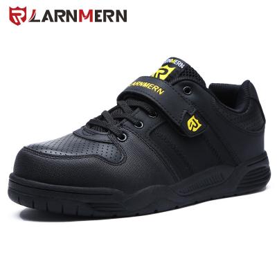 China LARNMERN Steel Toe Men Work Safety Steel Shoes Leather Lined Microfiber Rubber Slip Boots Non Puncture Proof Protection Safety Shoes for sale