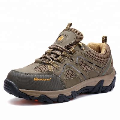 China High Quality Steel Toe MODYF Mens Khaki Steel Toe Elevating Safety Shoes, leather+mesh upper, anti-slip, anti-puncture work shoes for sale