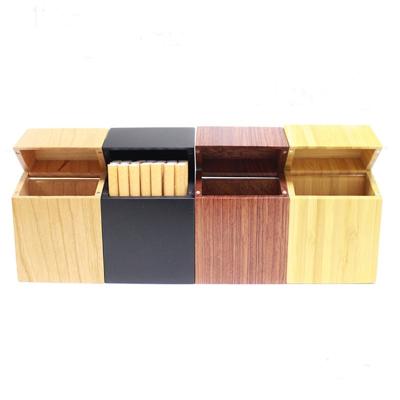 China New Durable Custom Logo Wood Cigarette Pack Wooden Square Cigarette Holder for sale