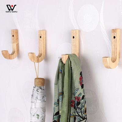 China Sustainable Wall Hangs Minimalist Wall Mounted Wooden Coat Rack Wooden Wall Hooks for sale