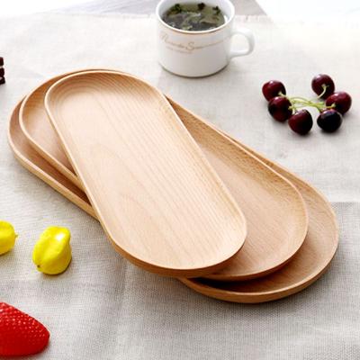 China Wooden Dish Tray Ellipse Snack Viable Hot Quality and Natural Wooden Breakfast Dishes for Food for sale