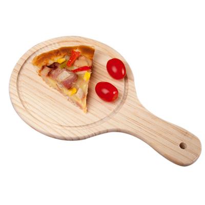 China Sustainable Logo Compostable Solid Wood Food Pizza Wooden Dishes for sale