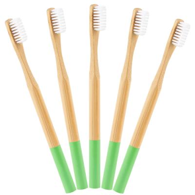 China Wholesale Eco-Friendly Wheat Wooden Round Natural Bristle Handle Bamboo Toothbrush for sale