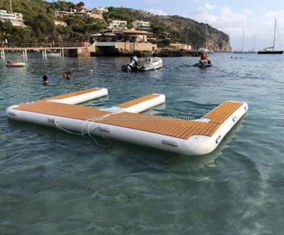 China For Water Playing Island Sea Deck Boat Custom Inflatable Swim Floating Leisure Fishing Jet Ski Dock Mat for sale