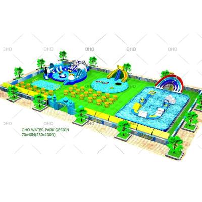 China Water Amusement Customized Hot-selling Outdoor Inflatable Water Park On Large Land Use Area for sale