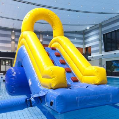 China Play On Pool Certified Inflatable Water Games 3.5 Meter High Floating Water Slide For Swimming Pool for sale