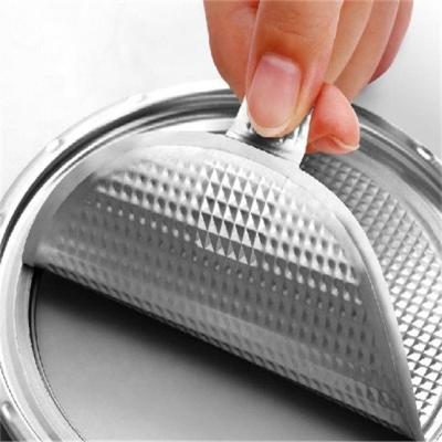 China A401# Child Safe Custom Round Type Easy Pull Peel Off Type Aluminum Foil Pull Ring Easy Peel Off Lid For Food for sale