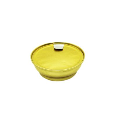 China Food 8335# 100ml Tray Round Takeaway Container Eco-friendly Customizable Size Easy Open Box Gold Foil Deep for sale