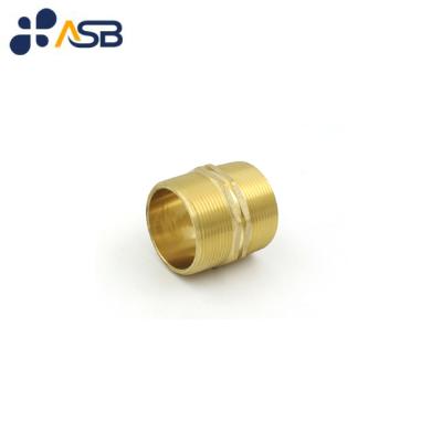 China Plumbing hex fitting screwed brass nipple 2