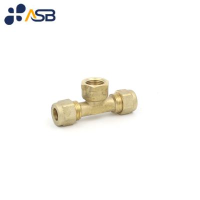 China Plumbing Compression Fitting Brass Tee 1/2