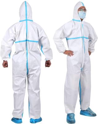 China PP+PE TOP Supplier SF Material Disposable Coverall For Sale In Stock for sale