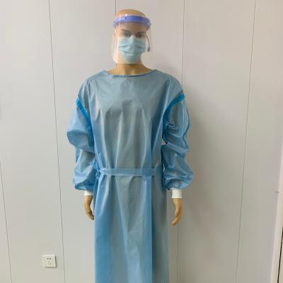 China Factory Price Wholesale Good Quality PP+PE Isolation Gown Disposable Coverall for sale