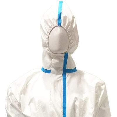 China Best PP+PE Manufacturer Hospital Wear Protective Coverall Clothing With Hood And Elastic Cuff for sale