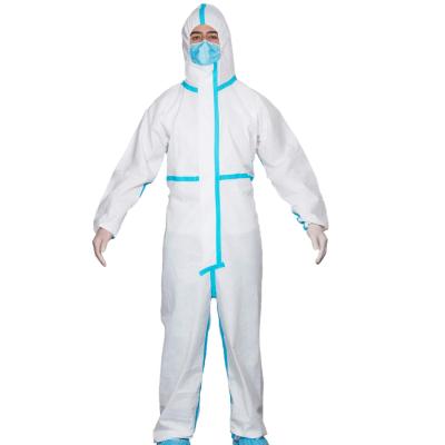 China PP+PE White List Manufacturer Safety Nonwoven Protective Coverall Without Boot Covers for sale