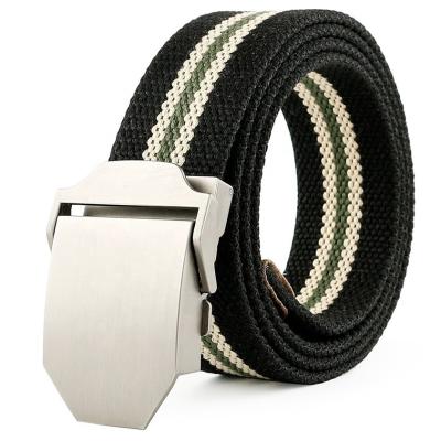 Cina Cinghia 3.8cm Pin Buckle Belt Jeans della tessitura del poliestere di colore solido in vendita