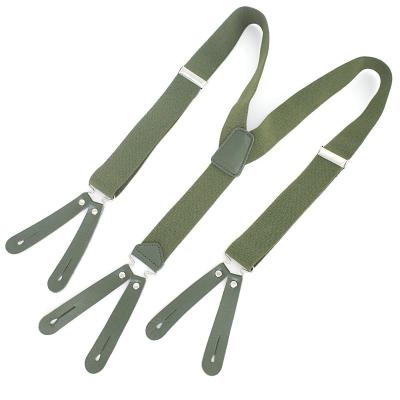 China O Suspender do verde do exército arfa suspensórios da parte traseira dos homens 3.5cm Microfiber Y à venda