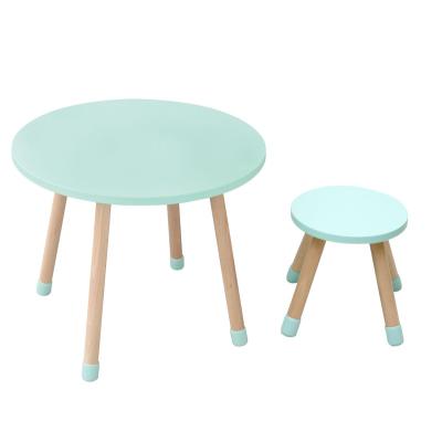 China Modern Wholesale Kids Furniture Set Kids Wood Round Table And Chair Set for sale