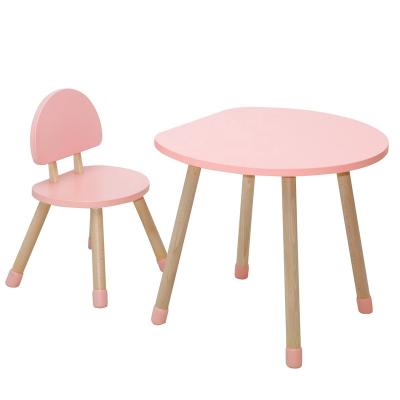 China Modern Kids Table Mushroom Shape Kindergarten And Chair Cartoon Kids Study Desk Set for sale