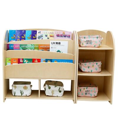 China Contemporary Factory Wooden Children Book Cabinets Kids Bookshelf Toy Storage Shelf for sale