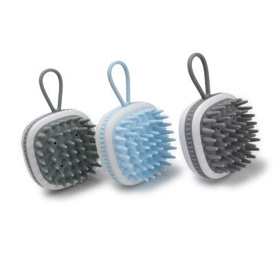 China New Wholesale Stocked Soft Silicone Massaging Brush Dog Cat Hair Bath Comb Pet Shower Brush for sale