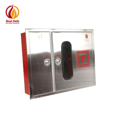 China Mild Steel Double Door Fire Hose Reel Cabinet for sale