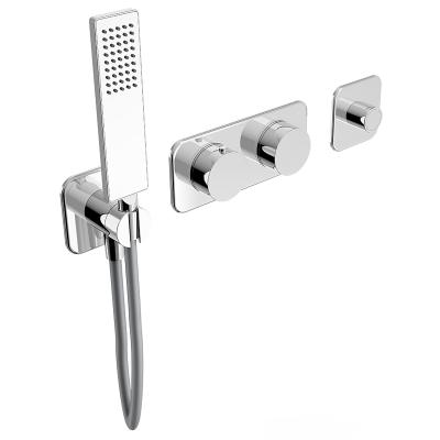 China Without Sliding Bar Brass Concealed Thermostatic Three Way Shower Set Modern Bathroom Bath Rain Shower With Two Scent Capsules for sale