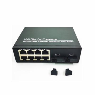 China FTTX Network 8x10/100/1000M RJ45 Gigabit Ethernet Switch Ethernet Fiber Optic Single Mode And SC 2 Port Panel for sale