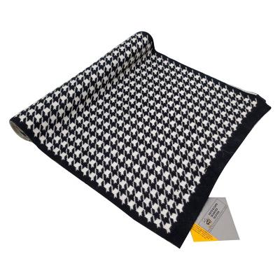 China Wholesale Custom Soft And Warm Black Houndstooth Pattern Woven Logo Scarves Wool Scarf Xmas Present Other Scarf for sale