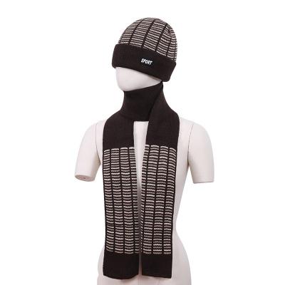 China Fashion Custom Logo Acrylic Warm Soft Knitted Beanie And Scarf Set For Adult\comfortable\durable China manufacture for sale