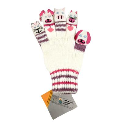 China Wholesale Cheap Warm And Comfortable Acrylic Magic Gloves Kids Knit Colorful Animal Warm Finger Gloves Cute Thumb Gloves for sale