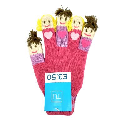 China Wholesale Cheap Acrylic Warm And Comfortable Magical Gloves Kids Knit Colorful Warm Finger Gloves Cute Girl Thumb Gloves for sale