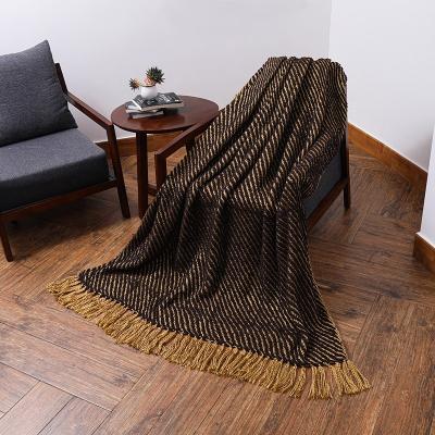 China Luxury Super Soft Custom Blanket Anti-Static Sofa Tassel Throw Blanket Nordic Acrylic Knitted Other Weighted Blankets for sale