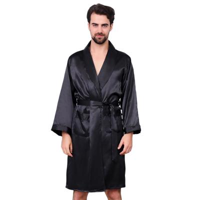 China Dragon Luxurious Silk Spa Long Sleeve Robe Chamber Kimono Bathrobe QUICK DRY Mens Satin Robe for sale