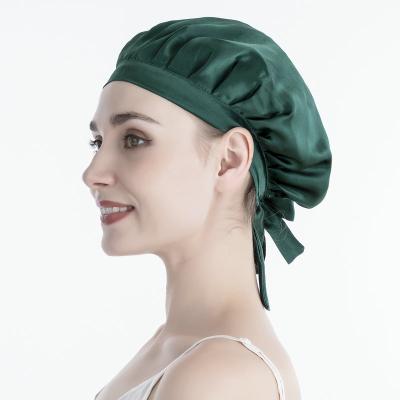 China 100% Cap For Women Hair Care,Natural Silk Anti-Wrinkle Mulberry Silk Night Sleep Cap With Elastic Stay On Head for sale