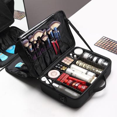 China Durable High Quality Two Layer Brush Makeup Organizer For Travel Professional Make Up Case Cosmetic Box for sale