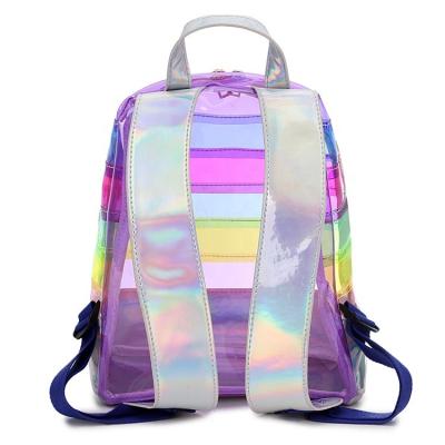 China No School Book Bag Elegant Ladies Student Bagpack Clear PVC Transparent Backpack for sale