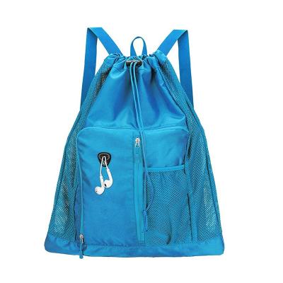 China Outdoor Waterproof Breathable Sports Bag Mesh Swim Equipment Mesh Travel Drawstring Quick Dry Swimming Backpack for sale