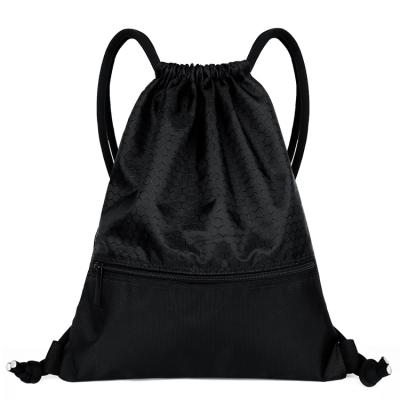 China Latest 420D Polyester Sports Drawstring Mesh Custom Logo Fitness Drawstring Backpack Bags For Promotion for sale