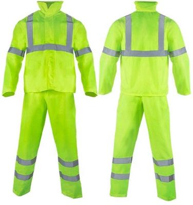 China High Visibility Man Safety Jacket Customized Water Proof Work Wear Uniform Reflective Waterproof Raincoat for sale