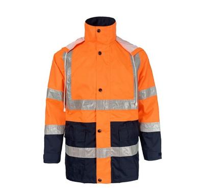 China Orange Level 3 Visibility Safety Raincoat High Visibility Uniform Reflective Raincoat High Quality Waterproof/Breathable/Clothing Top for sale