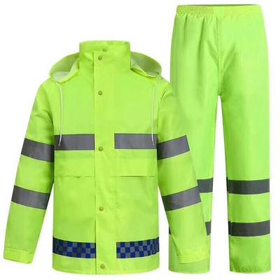 China Wholesale Water Proof ANSI Grade High Visibility 3 Force Rain Jacket High Waterproof Reflective Raincoat Work for sale