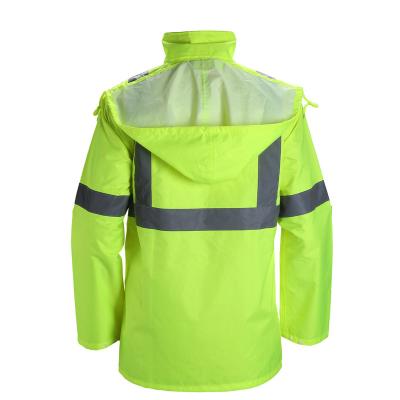 China Customized Wholesale Latest Water Proof Mens Work High Visibility Jacket Safety Raincoat Customized Reflective Raincoat for sale