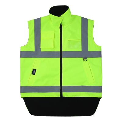 China REFLECTIVE High Visibility Construction Class 2 Fleece Lined Mens ANSI Safety Vest for sale