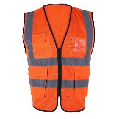 China High Visibility Traffic Road Racing Safety Reflective Vest Clothing Construction Reflective Jackets With Pocket for sale