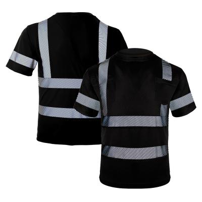 China Construction Worker Breathable Reflective T-shirt Tape Shirt High Dry Fit Customized Safety Visibility Shirts for sale