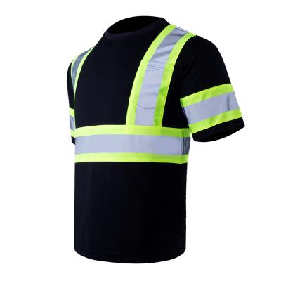 China Customizable Mens Construction Uniforms REFLECTIVE Reflective Short Sleeve T-Shirts High Visibility Work Shirts for sale