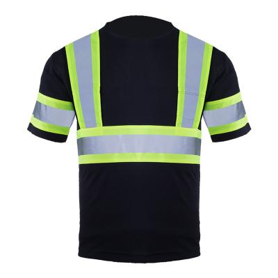 China Water Proof Customized Reflector Safety Shirts Men's Dry Fit Shirt Breathable High Visibility Reflective T-Shirt for sale