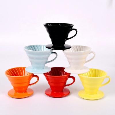 China V60 Coffee Filter Cup Stocked Ceramic Dripper for sale