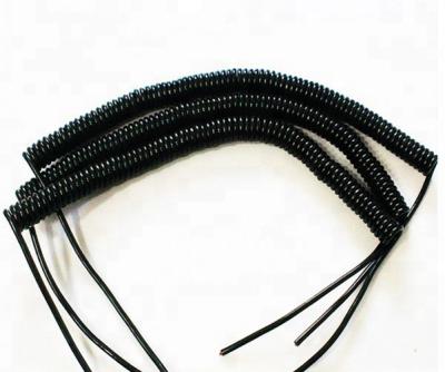 China Spiral Coiled Cable High Flexibility And Retractable PU Spiral Coiled Cable for sale