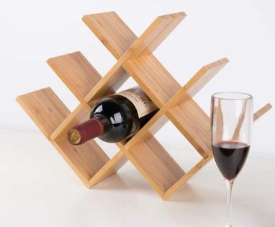 China Viable Custom Made Bamboo Wine Rack Wine Assembly Easy Wine Display Rack And Hanger Drying Glass Rack for sale